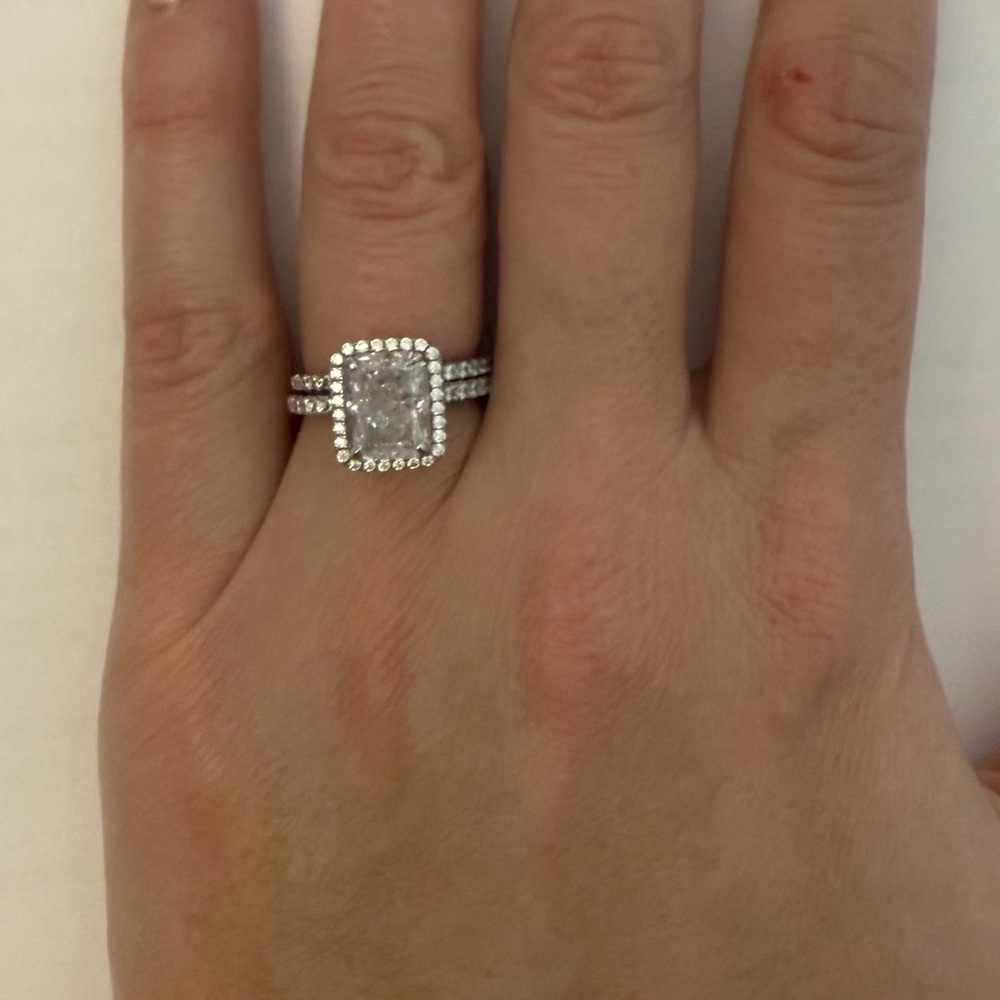 Radiant Cut Engagement Ring Set
